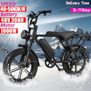 20inch Ouxi V8 1000w electric bicycle fat tire e-bike for adults 48v 50km/h off road city ebike fatbike in  EU Dutch warehouse