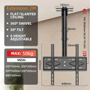 Ceiling TV Mount, TV Mount for 26-65 inch TVs, TV Ceiling Mount with Swivel, Tilt and 6 Height Adjustable, Max VESA 400x400mm