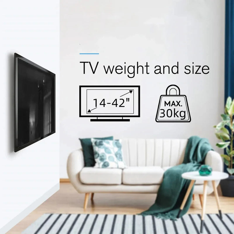 Universal Fixed TV Wall Mount Bracket  for Most 14-42" LED, LCD Plasma TVs Space Saving Tilts  Monitor stand Max VESA 200X200mm