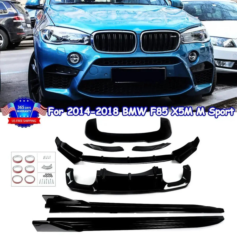 For 2014-18 BMW F85 X5M M Sport SUV Body Kits Front+Rear Lip Side Skirt Spoiler