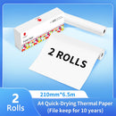 Phomemo Thermal Paper 50/80/110mm A4 Letter Size M08F M832 M834 M835 Printer Quick-dry Continuous Thermal Paper Documents Study