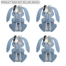 4Pcs Easter Bunny Felt Cutlery Holder Bag Happy Easter Decoration for Rabbit Cutlery Cover Bag Party Table Tableware Accessories