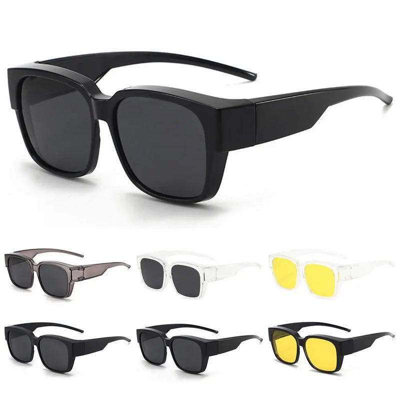 For Driving Riding That Can Be Worn over Other Glasses Wrap Around Square Shades Fit Over Glasses Sunglasses Polarized