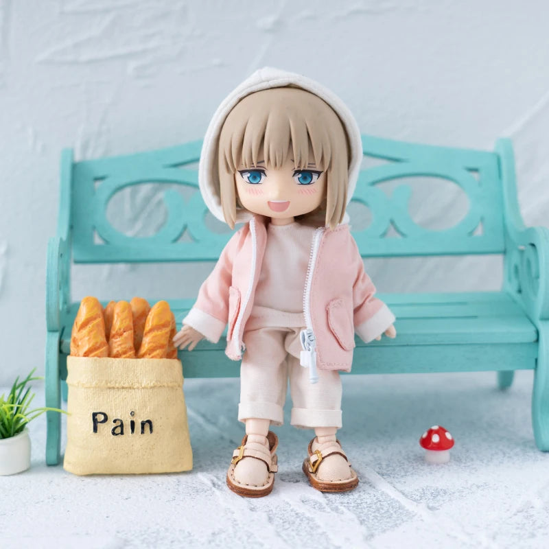 Ob11 Doll Clothing Casual Hooded Pocket Jacket Trench Coat Dolls Casual Pants For Obitsu11, Gsc, Ymy, Ufdoll, P9, 1/12bjd Doll