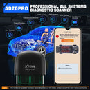 XTOOL AD20PRO OBD2 Scanner Check Engine Light IOS & Android Car Diagnostic Tool Battery Test Code Reader Lifetime Free Update