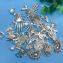 50pcs/SET Zinc Alloy Silvery Halloween Series Charms Pendants for DIY Necklace Bracelet Earrings Jewelry Making Handmade