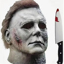 Michael Myers Mask Latex Halloween Cosplay Party with classic knife Match Horror Masquerade Costume Cosplay Mask for Adults