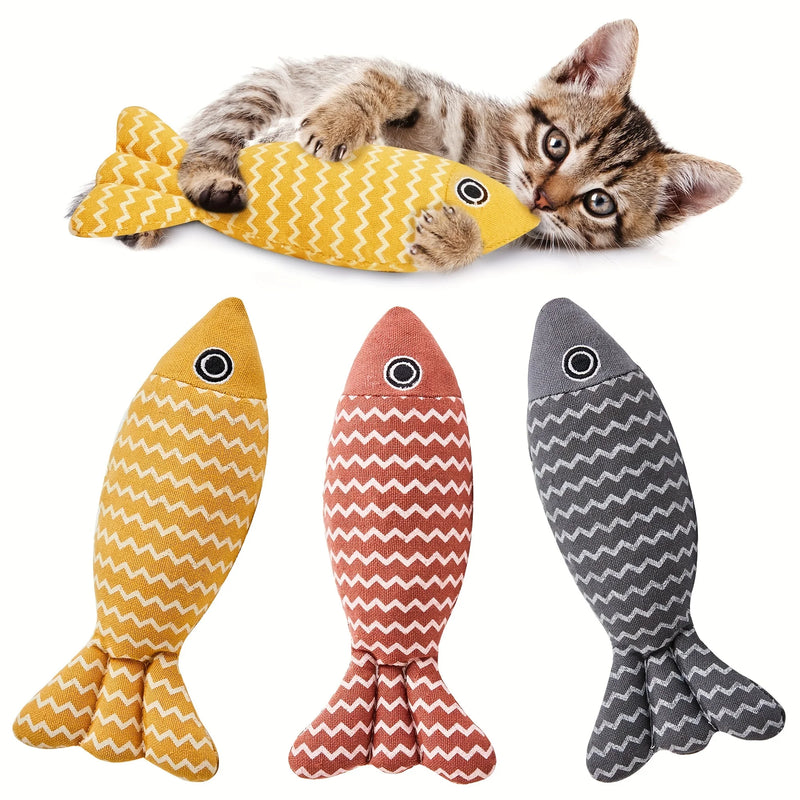 Engaging Cartoon Fish Cat Toy with Crinkle Sound – Durable, Bite-Resistant & Interactive for Playful Kittens and Cats