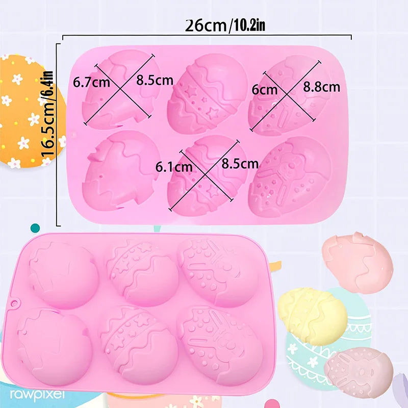 Easter Egg Molds Bunny Silicone Chocolate Egg Rabbit Bunny Molds for Baking Candy Jello Soap Egg Easter Party Cake Decorations