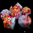 Colourful RPG Resin Dice Sharp Edge D and D Dice Set  D20 D12 D10 D8 D6 D4 D100 For DND Board Game-Spring Garden