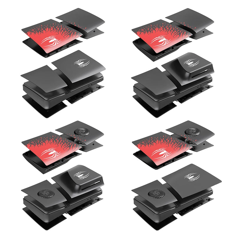 Spider ABS Hard Case Replacement Faceplate Console Cover Anti-Scratch Faceplate Dustproof with Cooling Vent for PS 5 Pro Console