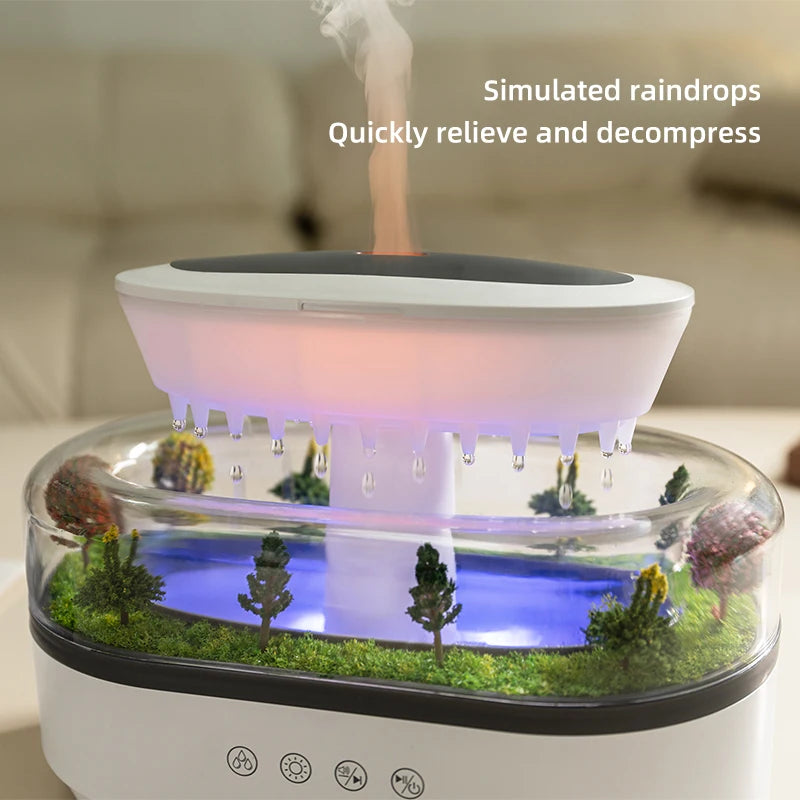 New Raindrop Aroma Diffuser with Greenery Landscape Humidification and Aromatherapy Function Suitable for Home Office Use