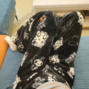 Kawaii Hello Kitty Pajama Pants Plus Size Sanrio Fleece Double Elastic Fabric Soft Trousers Women Trousers Cartoon Gift 2024