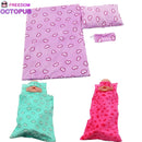 Cute 43cm New Born Doll Accessories Sleeping Bag Set For 18 Inch American,BJD,DIY Girl Dolls Bedding Suits For Gilrs