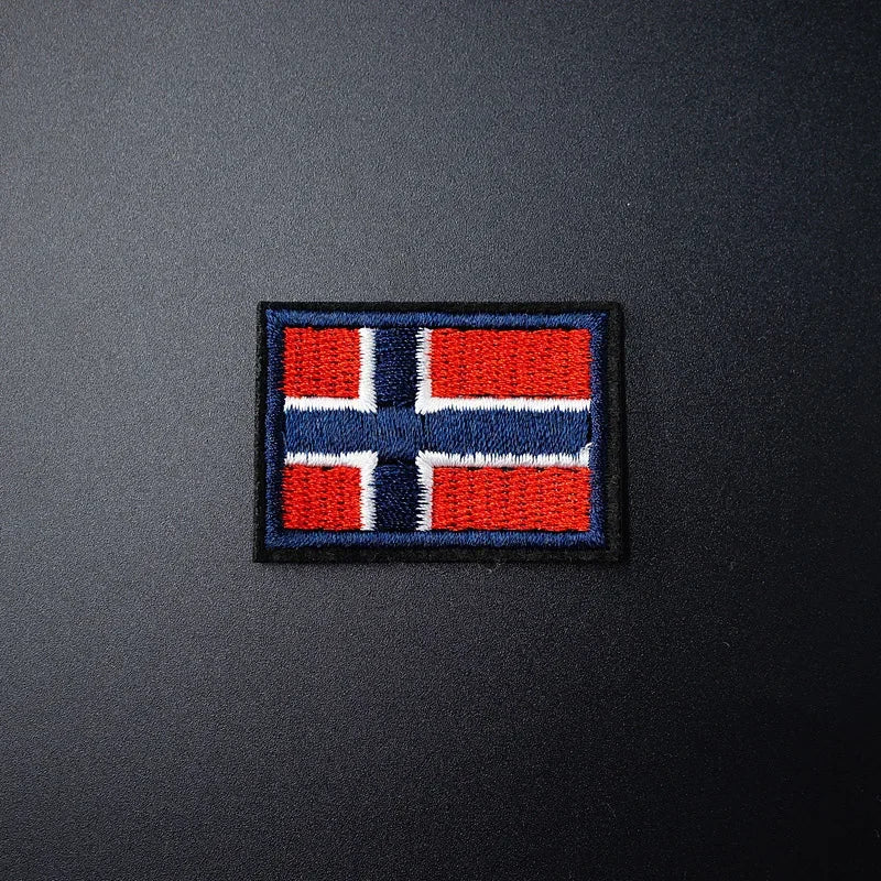 Norway (Size:3.0X4.0cm) Embroidered Patch Iron on Sewing Applique Cute Fabric Clothes Shoes Bag DIY Decoration