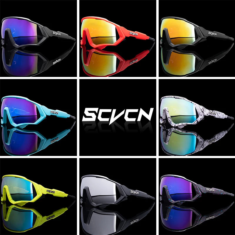 SCVCN  UV400 Sport Cycling Glasses Road Sunglasses Bicycle Eyewear Mountain Bike MTB Cycl Goggles running glasses