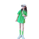 Teenagers Girls T-shirt 2023 Summer Girl Short Sleeve Tops Tees Sport Kids School Costume Children Long T-shirts 4-12 Years Old