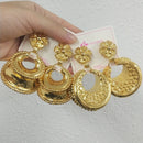 Women Gold Color Wedding Earring Dubai Nigeria Personalized Style 18k Gold Plated Jewelry Accessories Large Hoop Earrings