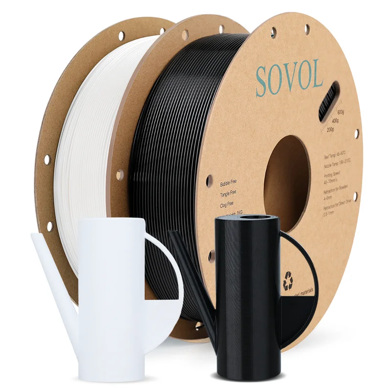 Sovol 2/6/10KG PETG Filament 1.75mm Black White , Wholesale 2/6/10 Rolls PLA ABS PETG Plastic For 3D Printer