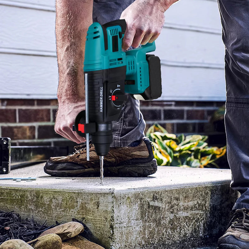 26MM Brushless Electric Hammer Drill Multifunctional Cordless Rotary Hammer Impact Drill Power Tool For Makita 18V Battery