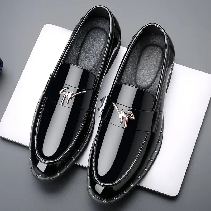 male comfortable shoe leather fashion shoes men terse mocassini  loafers black high quality casual mens luxury business