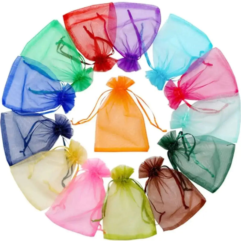50Pcs/lot Organza Bag Jewelry Tulle Drawstring Bag Jewelry Packaging Display & Jewelry Pouches Wedding Gift