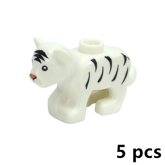 MOC City Animal Zoo Fram Accessories Building Block Figures Goat Sheep Eagle Owl Panda Parrot Seagull Penguin Bricks Toy Gift