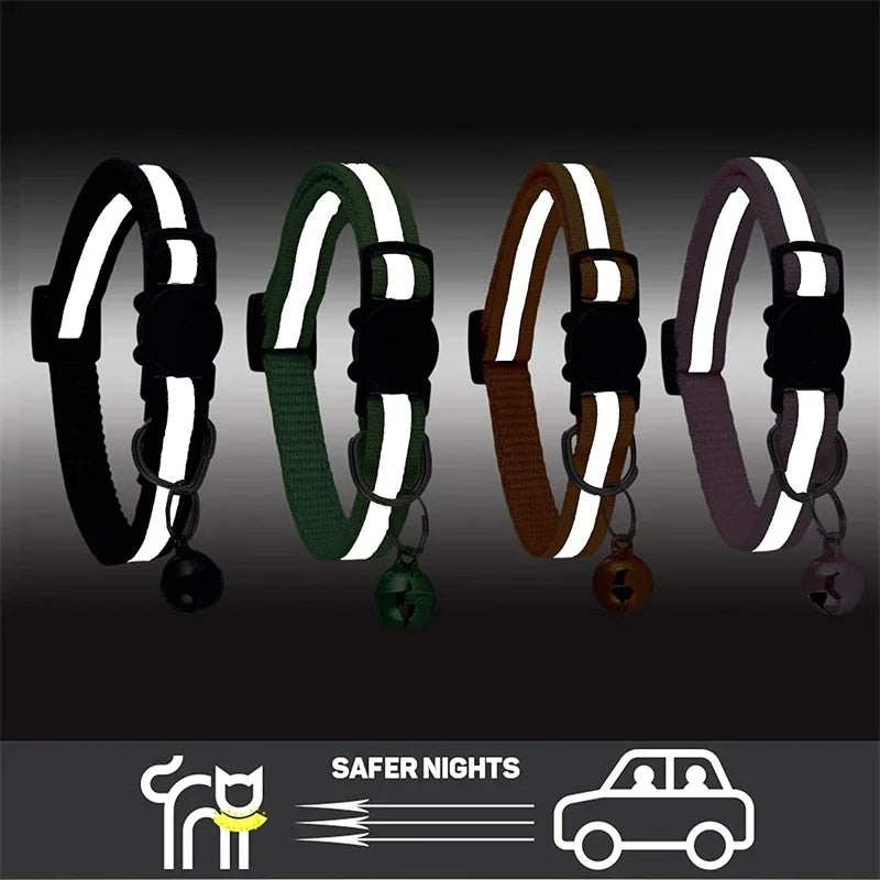 Reflective Nylon Dog Collar Night Safety Flashing Light Up Adjustable Dog Leash Pet Collar for Cats and Small Dogs Pet Supplies