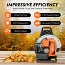 65CC 2Stroke 2.7KW  Petrol Backpack Gas Powered Leaf Blower Commercial Lawn Blower for Outdoor Garden Grass Clean