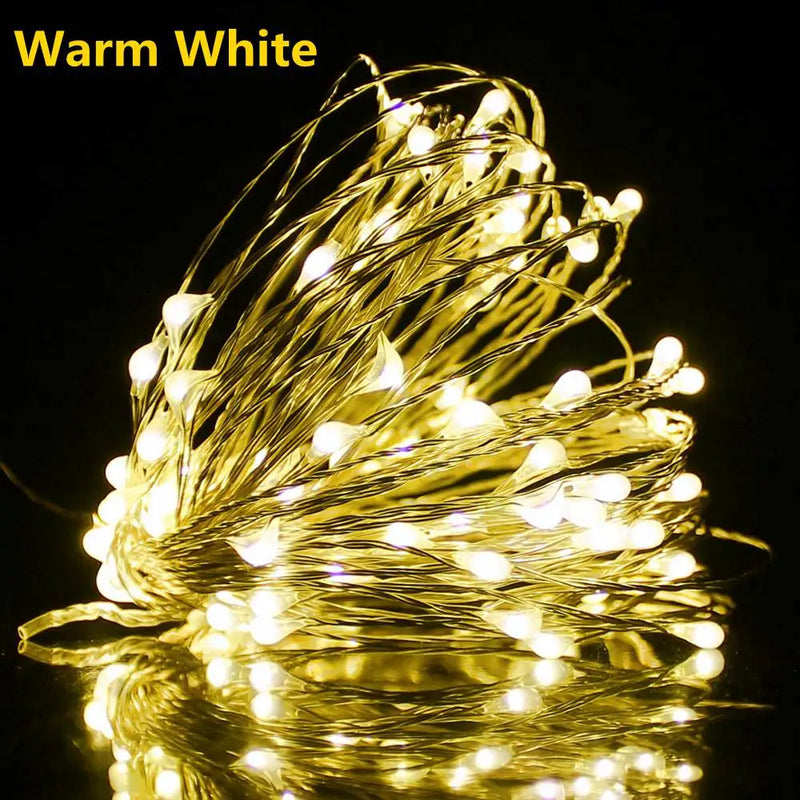 Remote Control Fairy Light USB Battery Operated LED String Lamp Timer Copper Wire Christmas Decoration Lights