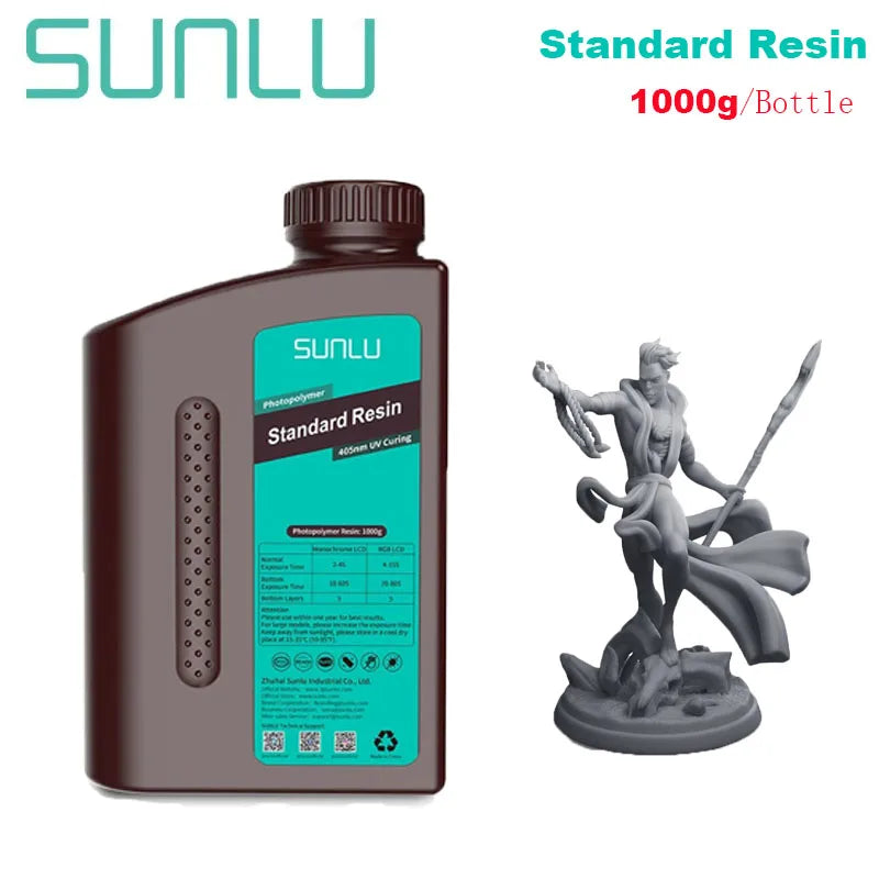 SUNLU 1KG ABS-Like/ Standard / Water-Wash 3D Resin 405nm UV Resin For most SLA/DLP/LCD 3D Printer Material UV Sensitive 1kg