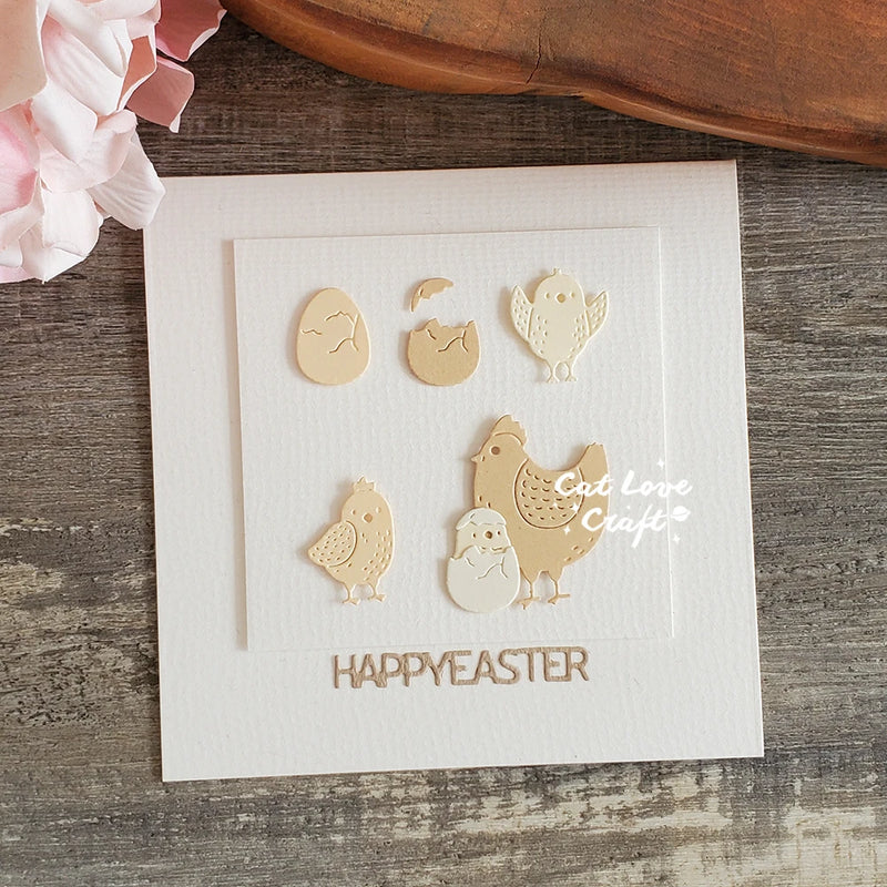 Catlove Easter Chicken Metal Cutting Dies Scrapbooking Mold Knife Stencil Die Cuts Card Making DIY Craft Embossing New Dies For