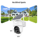 AOSU 3MP Solar Battery Camera System 4 Cams Kit Wireless 360° PTZ Surveillance Wifi Camera Set Include Home Base Support Alex