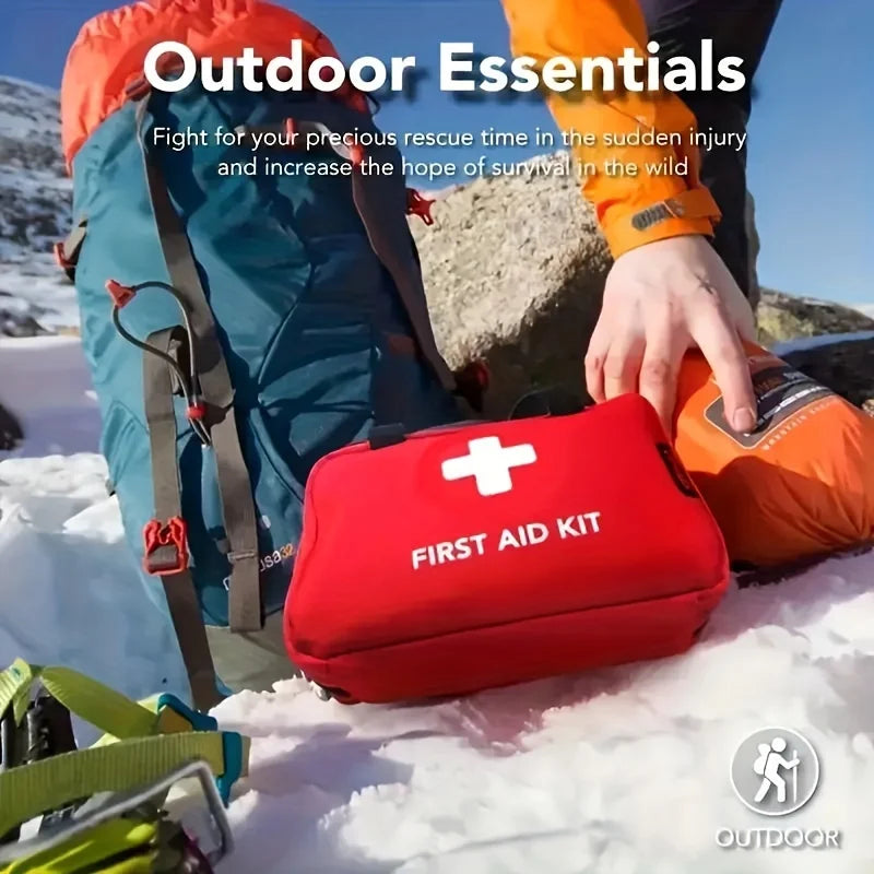 Multi-purpose small/large first aid kit: portable first aid kit for outdoor hunting, hiking, camping, etc., includes accessories