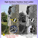 Ladders Extendable Telescopic 2.6M-5M Heavy Duty Multi Purpose Straight Loft Ladder Portable Folding Stainless Steel Ladder Tool