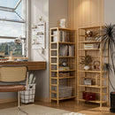 Freestanding Bamboo Bookcase Storage Shelf 6-Tier Bathroom Kitchen Shelving Unit Rack Organizer