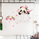 1pcs Cute Branch Plum Blossom Panda Wall Sticker Switch Sticker for Kid Bedroom Living Room Home Decoration Self Adhesive