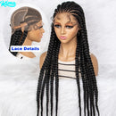 36 inches Synthetic Lace Front Wig Braided Wigs Braid African With Baby Hair Braids Wigs Full Lace Braided Wigs