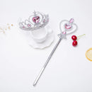 6pcs Rhinestone Tiara Crown and Magic Wand With Glitter Crystal Head Hoop Jewelry Hair Accessories For Girls Teens Birthday Gift