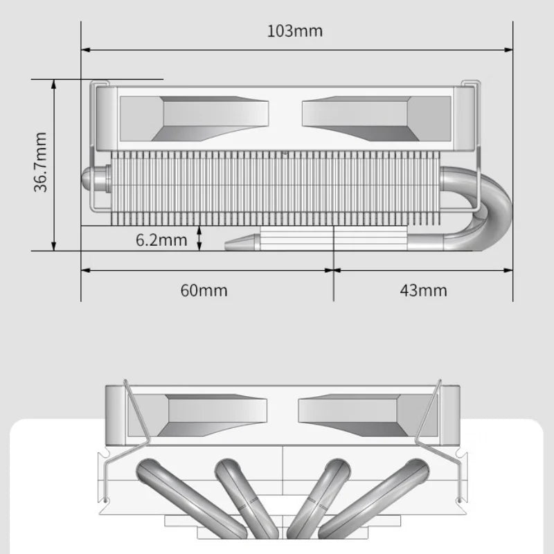 JONSBO HP400S Pressure Profile CPU Cooler 쿨러 4 Heat Pipes Air Cooling Radiator Quiet 90mm 4Pin PWM Fan ITX Small Case Itx Cooler