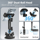 Ulanzi Go-Quick II Action Camera Smartphone Suction Cup Mount 1/4'' Screw 360° Ballhead For GoPro for Insta360 Phone Car Holder