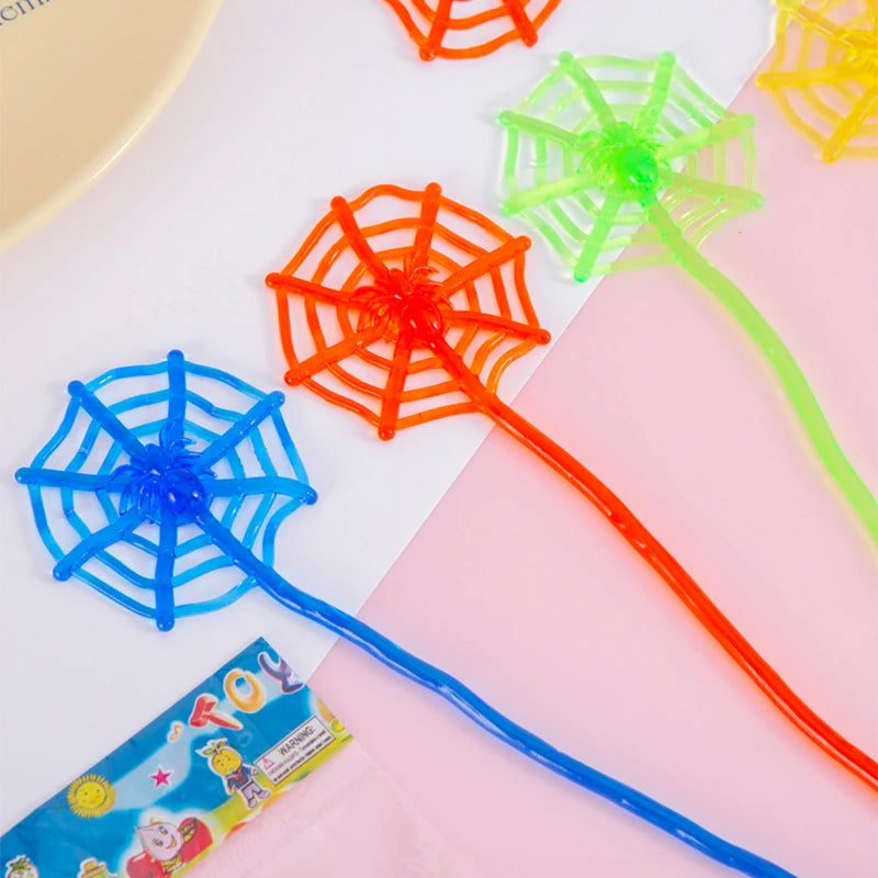 15Pcs Stretchable Climbing Spider Web Tricky Toys for Kids Birthday Party Favors Baby Shower Goodie Bags Halloween Carnival Gift