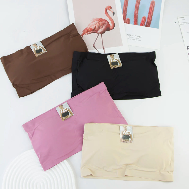 Bra Band Top Took That Fall Seamless Bojo No Trace Steel Bra, Comfortable Bra, Ice Silk Fabric Sports