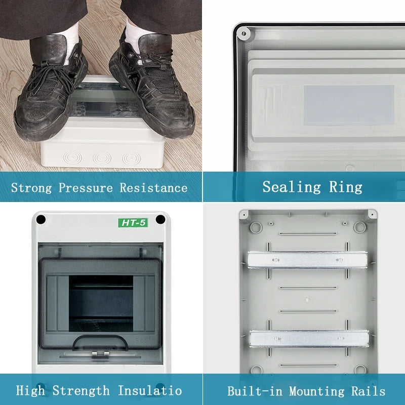 HT-5/8/12/15/18/24 Plastic Distribution Box Waterproof MCB Box Panel Installation Distribution Box Waterproof Junction Box