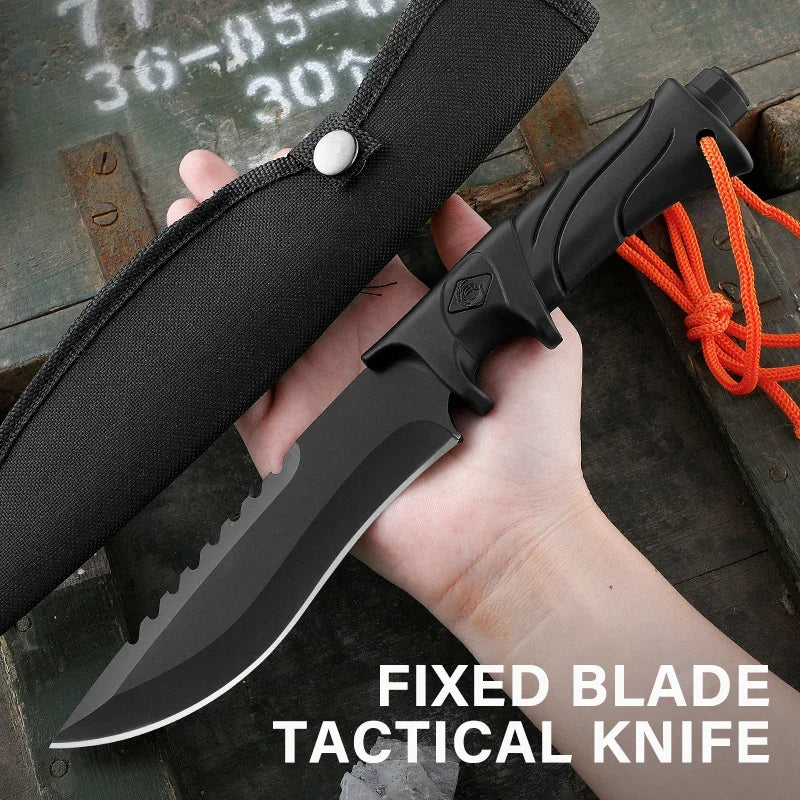 Hot sell camping knife hunting knives Fixed blade straight knife fixed blade tactical knife bowie knife with sheath full tang