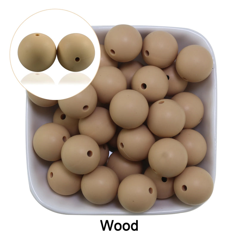 New 20pcs/Lot Silicone Beads 15mm Khaiki Wine Sage Green Coffee Blush Mustard Bison Design For Necklaces Pacifier Jewelry Making