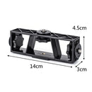 3-Position Stand Clip Bracket Holder Mobile Phone Clamp Tripod 1/4" Mount for Smartphones Mic Fill Lights Live Broadcast