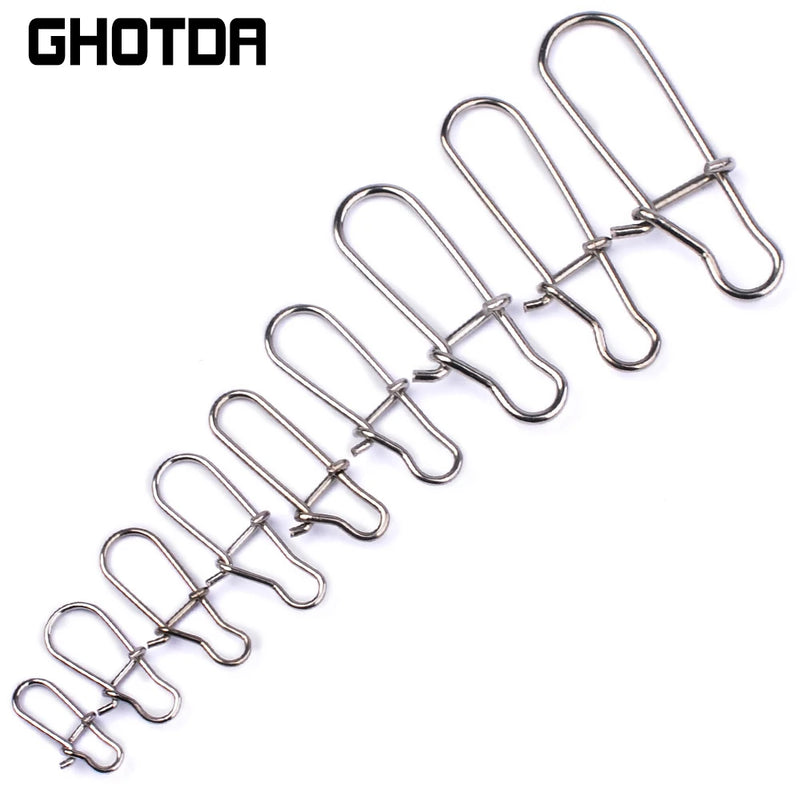 GHOTDA Strong Strength 8kg-47kg  Fishing Connector Swivel Snap Pin Fishhook Lure Carabiner Tackle Tool Fly Fishing Accessorie