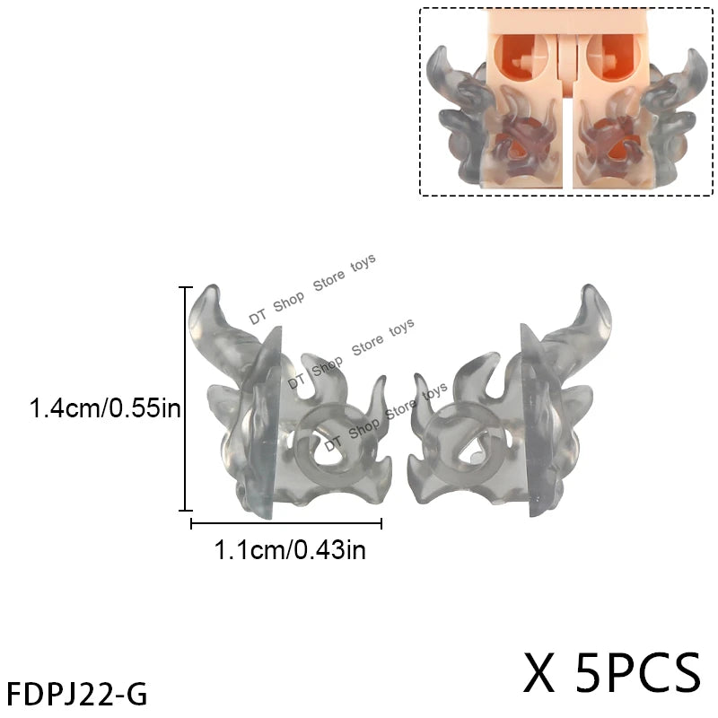 5PCS Cartoon Special Effects Pieces Arm Fist Wind Lightning Leg Flames Weapons Accessories Assemble Scene Bricks Kids for Toys