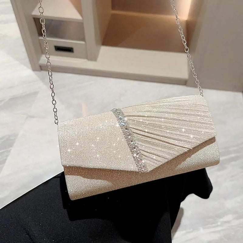 Fashion Ladies Luxury Sequins Clutches Evening Bags Glitter Banquet Handbags Women Chain Shoulder Bag Dinner Bag Wedding Party